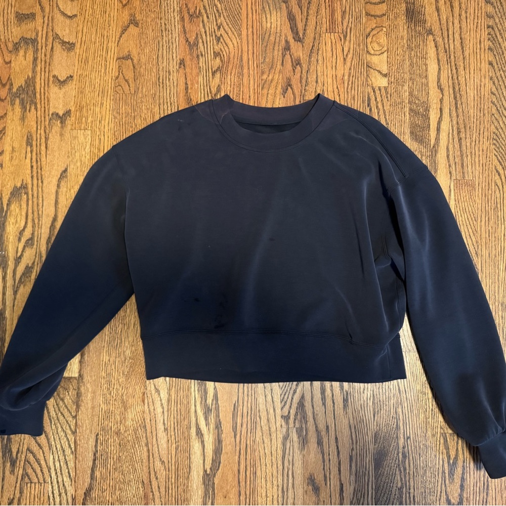 *STAINED* perfectly oversized crop crew lululemon